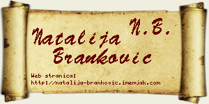 Natalija Branković vizit kartica